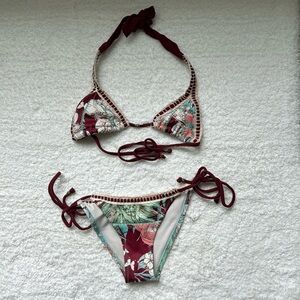 American Vintage Maroon and Teal Bikini